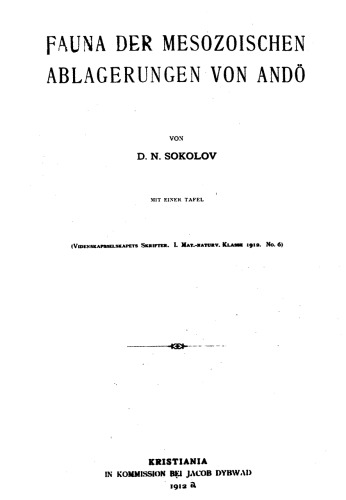 Fauna der Mesozoischen Ablagerungen von Andö