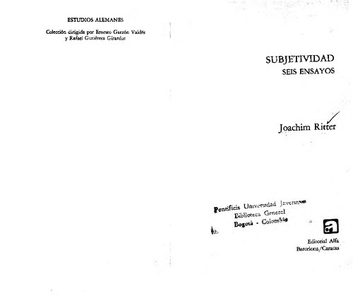 Subjetivad - Seis Ensayos
