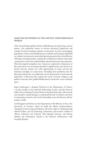 Maritime Networks in the Ancient Mediterranean World