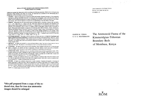 The ammonoid fauna of the Kimmeridgian-Tithonian boundary beds of Mombasa, Kenya
