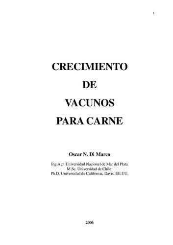 Crecimiento de vacunos para carne