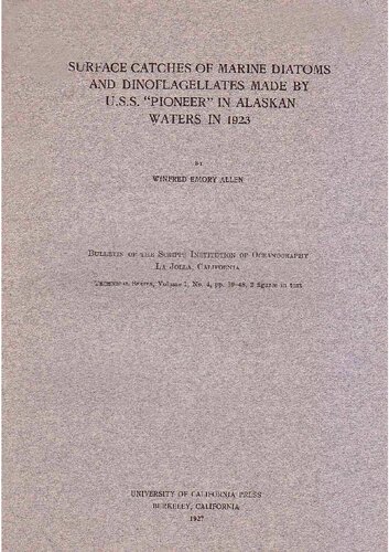Quantitative studies on inshore marine Diatoms and Dinoflagellates of Surface catches of marine Diatoms and Dinoflagellates made by U.S.S. 