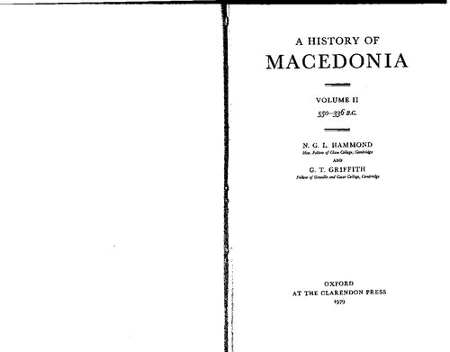 A History of Macedonia: 550-336 B.C