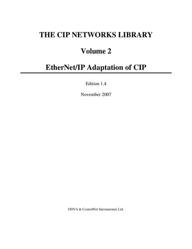 EtherNet/IP Adaptation of CIP