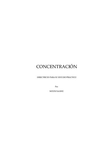 Técnicas de concentración : directrices para su estudio práctico