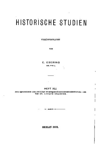 Zur Geschichte des zweiten Nürnberger Reichsregimentes 1521-1523