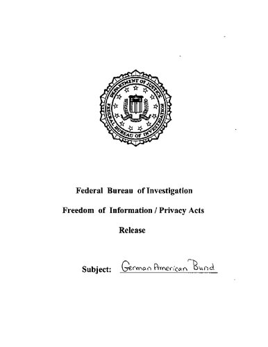 German American Federation / Bund