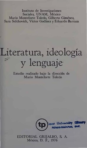 Literatura, ideología y lenguaje