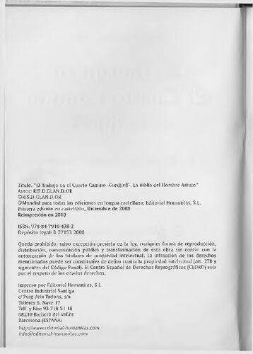 El trabajo en el cuarto camino : Gurdjieff : la biblia del hombre astuto : influencias 