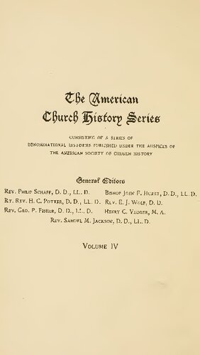 A HISTORY OF THE EVANGELICAL LUTHERAN CHURCH IN THE UNITED STATES