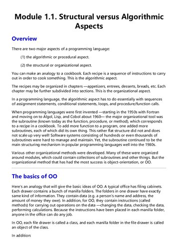Transition to OO Programming Lecture Notes (Cornell CS1130)