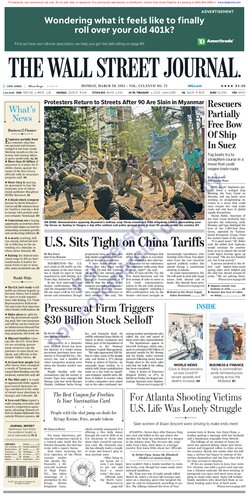 Wall Street Journal  Wall Street Journal Monday March 29, 2021   7890863141