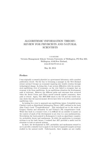 Algorithmic Information Theory - Review For Physicists And Natural Scientists