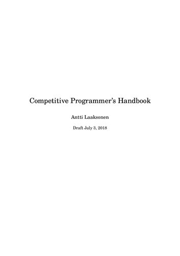 Competitive Programmer's Handbook