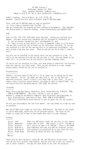 Data Structures Lecture Notes (UCB CS61b)