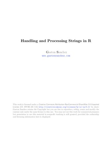 Handling and Processing Strings in R