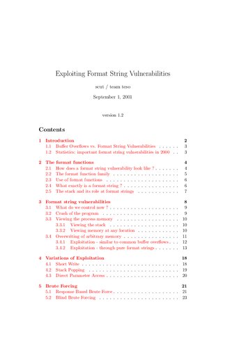 Exploiting Format String Vulnerabilities