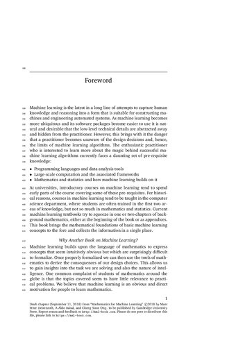 Mathematics for Machine Learning