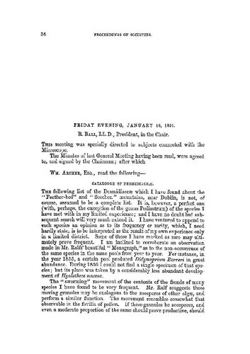 Catalogue of Desmidiaceae