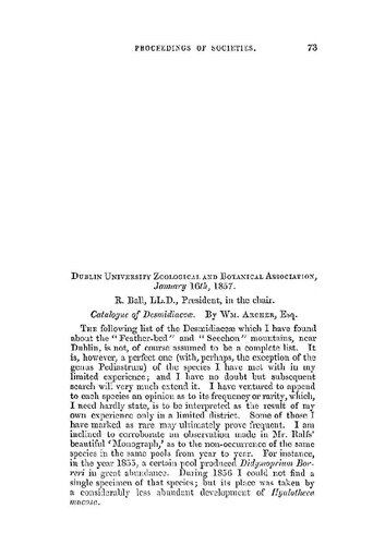 Catalogue of Desmidiaceae