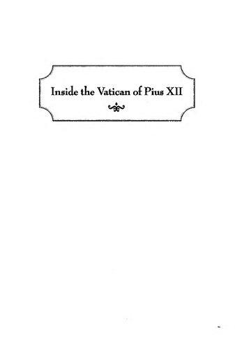 Inside the Vatican of Pius XII : the memoir of an American diplomat during World War II