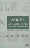 La transcendance de l'ego et conscience de soi et connaissance de soi: précédés de une idée fondamentale de la phénoménologie de Husserl : l'intentionnalité