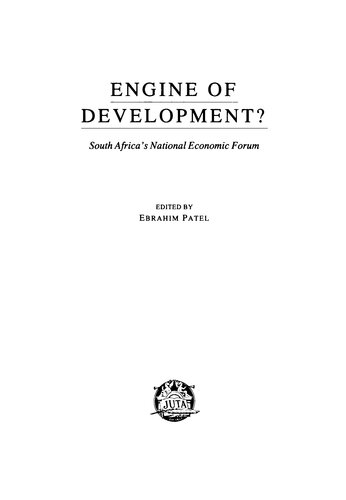 Engine of development? South Africa's National Economic Forum