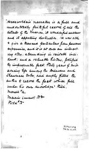 A Narrative of the Mission of the United Brethren Among the Delaware and Mohegan Indians: From Its Commencement, in the Year 1740, to the Close of the Year 1808 ; Comprising All the Remarkable Incidents which Took Place at Their Missionary Stations During that Period ; Interspersed with Anecdotes, Historical Facts, Speeches of Indians, and Other Interesting Matter