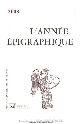 L'année épigraphique 2008