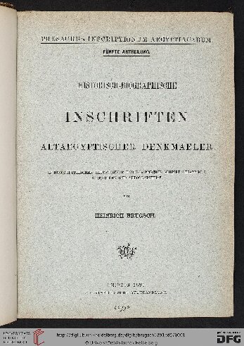 Historisch-biographische Inschriften altaegyptischer Denkmaeler