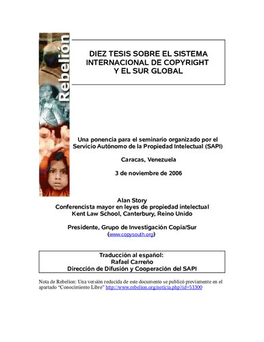 DIEZ TESIS SOBRE EL SISTEMA INTERNACIONAL DE COPYRIGHT