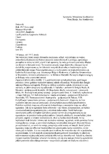 Dzienniki, T. 20: 1917 II-V