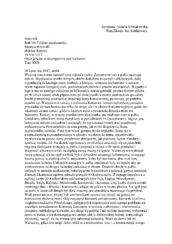 Dzienniki, T. 22: 1917 VII-X