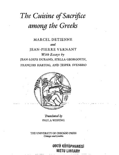 The Cuisine of Sacrifice among the Greeks