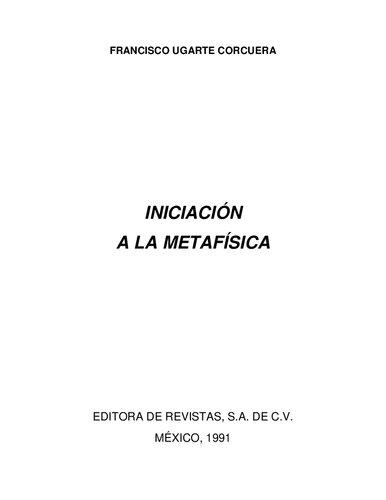 Inicialización a la metafísica