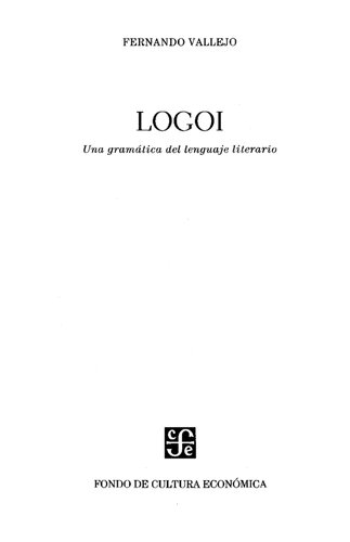 Logoi : una gramática del lenguaje literario