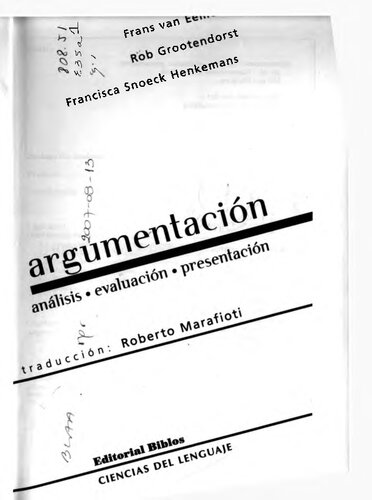 Argumentación : análisis, evaluación, presentación