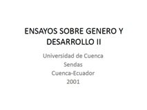 Ensayos sobre género y desarrollo II