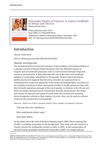 Narasinha Mehta of Gujarat: A Legacy of Bhakti in Songs and Stories