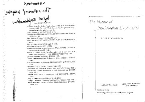 The Nature of Psychological Explanation