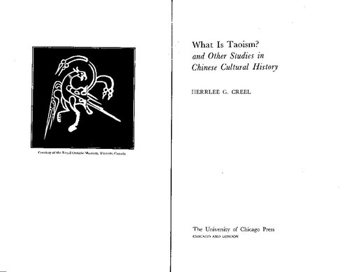 What Is Taoism? and Other Studies in Chinese Cultural History