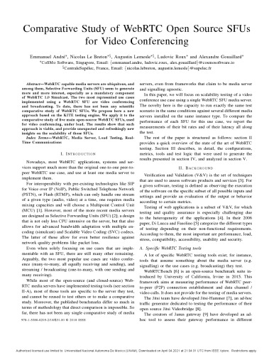 Comparative Study of WebRTC Open Source SFUs for Video Conferencing