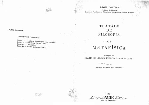 Tratado de Filosofia Tomo III Metafísica