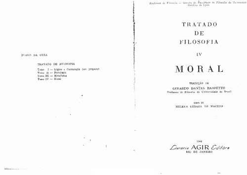 Tratado de Filosofia Tomo IV Moral