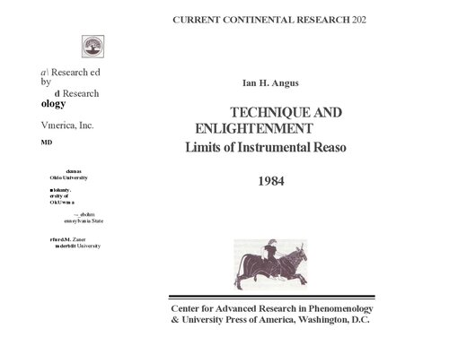 Technique and Enlightenment: Limits of Insrumental Reason