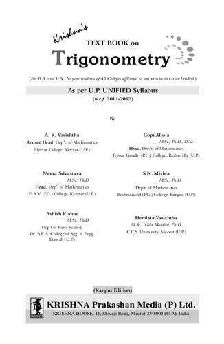Krishna's Textbook on Trigonometry