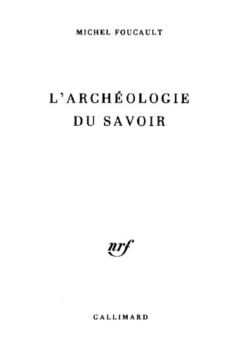 L'archéologie de savoir