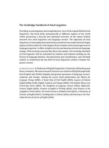 Cambridge Handbook of Areal Linguistics