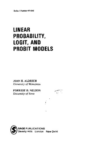 Linear Probability, Logit, and Probit Models