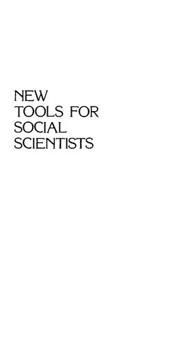 New Tools for Social Scientists: Advances and Applications in Research Methods